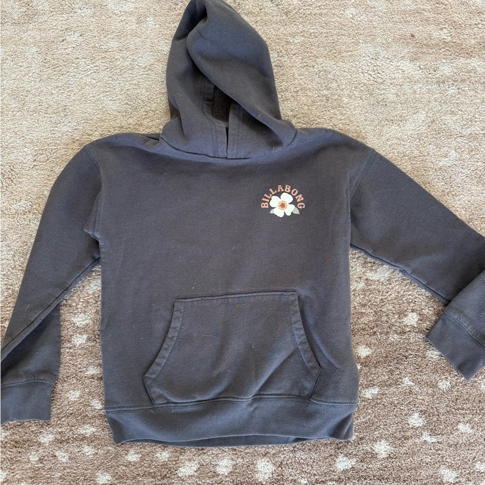 Billabong Kids' Charcoal Hoodie with Floral Accent